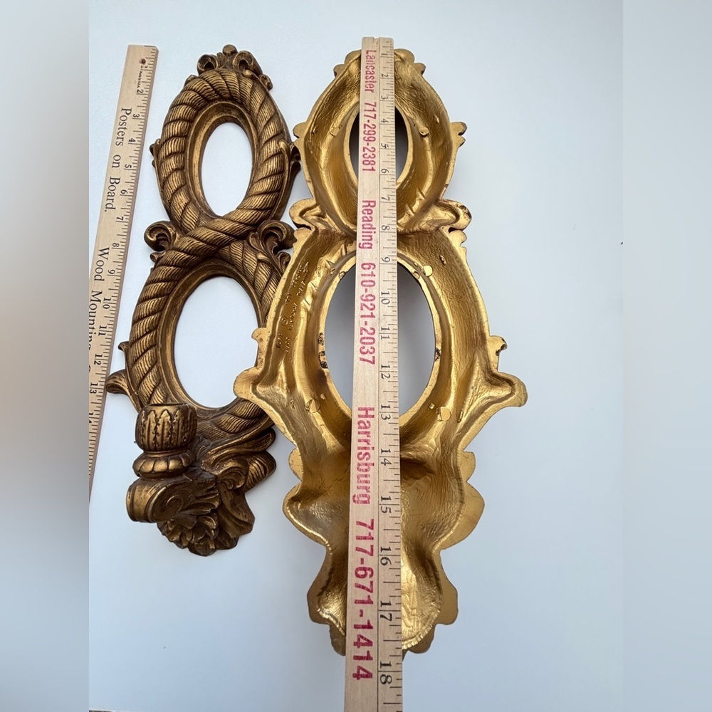 VTG Gold Universal Statuary Corp Wall Sconces Candle Holder Made in USA 1971 - Picture 10 of 13